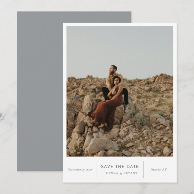 Reserve A Data Foto Chic Moderna (Frente/Verso)