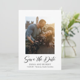 Reserve A Data Foto Clássica em Preto e Branco Casamento Elegante