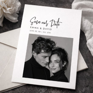 Reserve A Data Foto Clássica em Preto e Branco para Save the Date