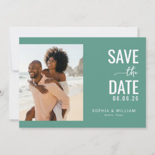 Reserve A Data Foto Contemporânea Azul Turquesa Alegre