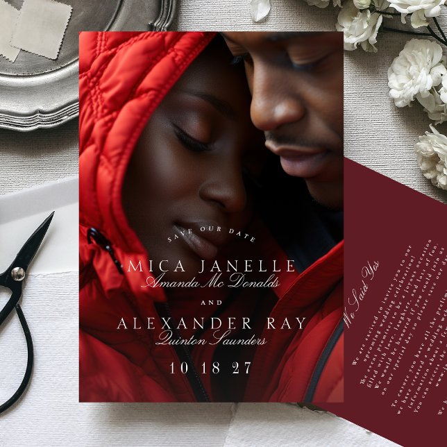 Reserve A Data Foto da Caligrafia Clássica Maroon Burgundy (Criador carregado)