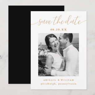 Reserve A Data Foto da caligrafia moderna Casamento preto e branc