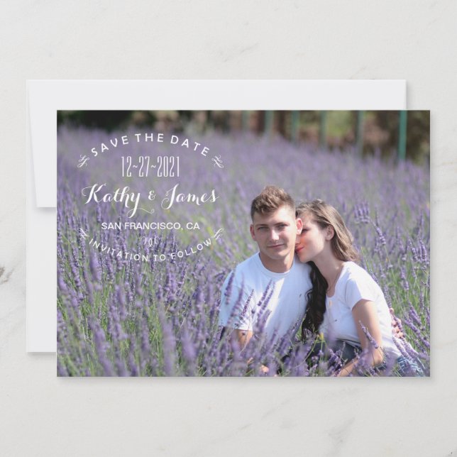 Reserve A Data Foto da caligrafia na moda Moderna Salvar a Data (Frente)