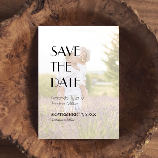 Reserve A Data Foto da Frente de Casamento de Arte Moderna Minima (Criador carregado)