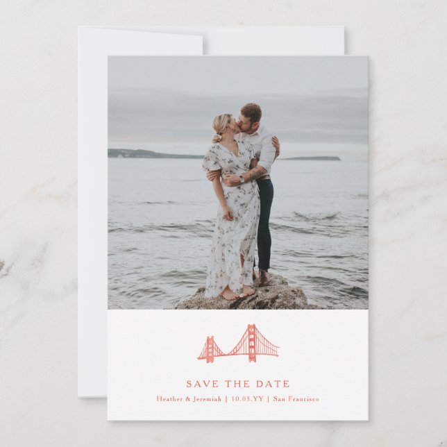 Reserve A Data Foto da ponte de compartimento Salvar a Data (Frente)