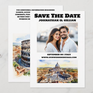 Reserve A Data Foto das atrações de aquarelas do casamento de Rom