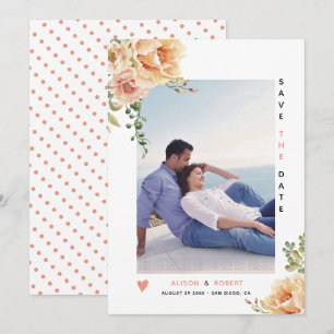 Reserve A Data Foto das flores de aquarela de pêssego
