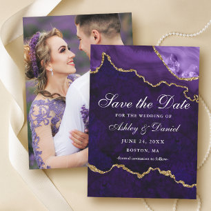 Reserve A Data Foto de Ágata Geodo Mármore Dourado Roxo Aquarela