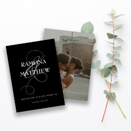 Reserve A Data Foto de Ampersand Preto e Branco Moderno