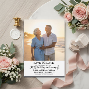 Reserve A Data Foto de Aniversário de 50 Anos de Casamento Elegan