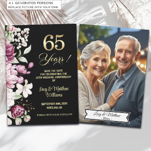 Reserve A Data Foto de Aniversário de Casamento de 65 anos Elegan