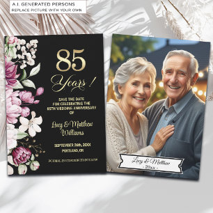 Reserve A Data Foto de Aniversário de Casamento de 85 anos Elegan