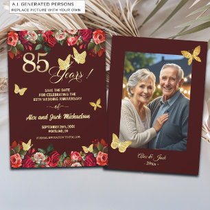 Reserve A Data Foto de Aniversário de Casamento de 85 anos Elegan