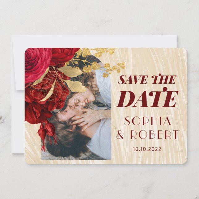 Reserve A Data Foto de Arco Floral Burgundy (Frente)