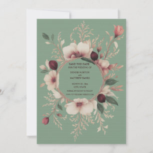 Reserve A Data Foto de Back Basil Green e Cream Floral