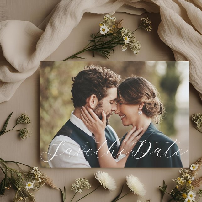 Reserve A Data Foto de Caligrafia Elegante para Save the Date (Criador carregado)