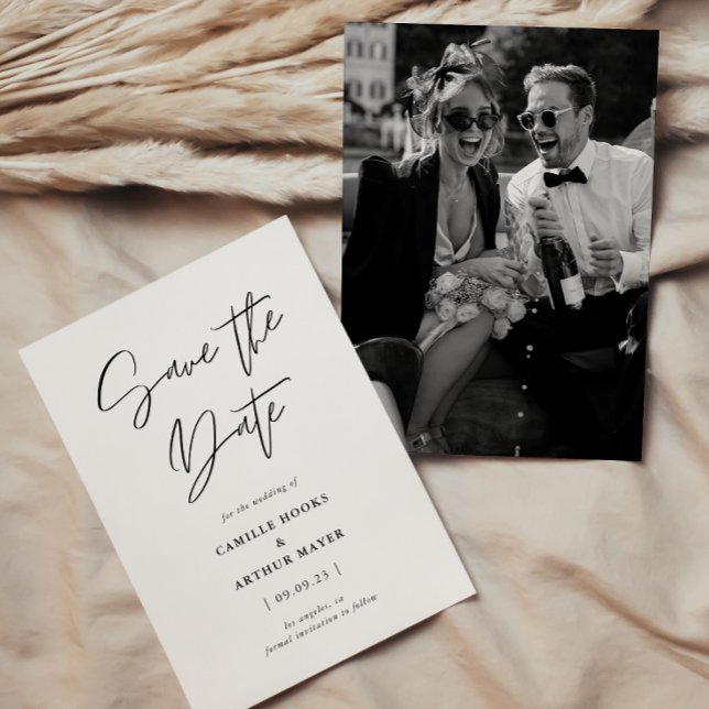 Reserve A Data Foto de caligrafia mínima moderna (Criador carregado)