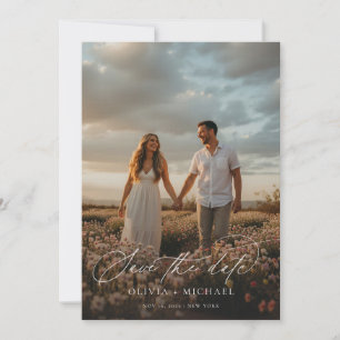 Reserve A Data Foto de Casamento Boho do Script Elegante