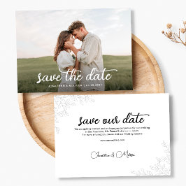 Reserve A Data Foto de Casamento Botânico de Sobreposição de Scri