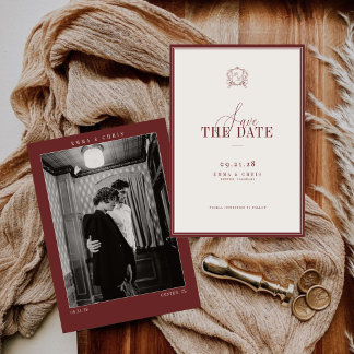 Reserve A Data Foto de casamento Burgundy Vintage Old Money