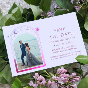 Reserve A Data Foto de casamento celestial rosa azul mística