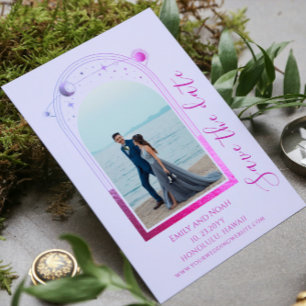Reserve A Data Foto de Casamento Celestial Rosa Lavanda Mística