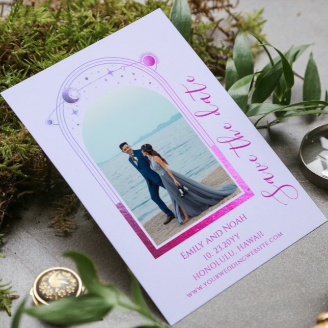 Reserve A Data Foto de Casamento Celestial Rosa Lavanda Mística (Criador carregado)