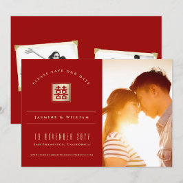 Reserve A Data Foto de Casamento Chinês de Felicidade Dupla Doura