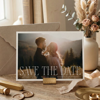 Reserve A Data Foto de casamento clássica com sobreposição