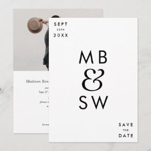 Reserve A Data Foto de casamento com Ampersand de Monograma Moder