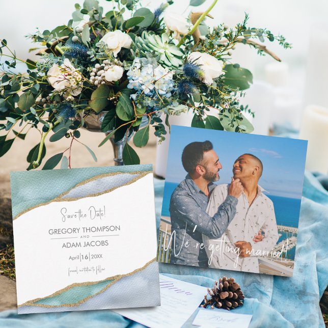 Reserve A Data Foto de Casamento com Ênfase Dourada em Água de Se (Criador carregado)