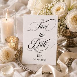 Reserve A Data Foto de casamento com monograma