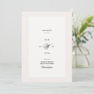 Reserve A Data Foto de casamento com monograma elegante moderno