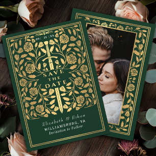 Reserve A Data Foto de Casamento da Espada Real Verde Medieval