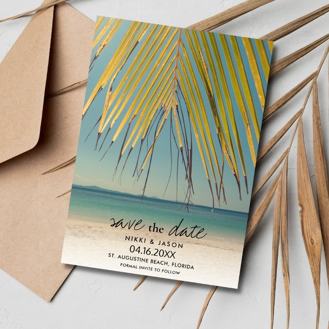 Reserve A Data Foto de casamento da Florida Beach Salve a data (Florida Beach Wedding Photo Save the Date)