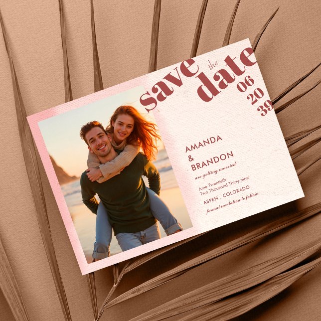 Reserve A Data Foto de casamento de Blush & Bloom Bold Script Min (Criador carregado)