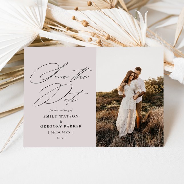 Reserve A Data Foto de Casamento de Caligrafia Mínima Moderna (Criador carregado)