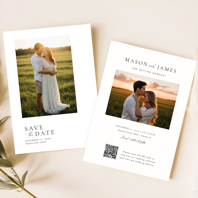 Reserve A Data Foto de Casamento de Código QR Simples de Script E (Criador carregado)