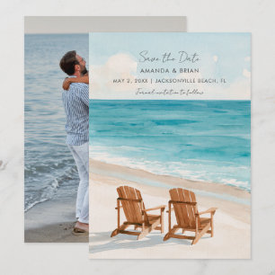 Reserve A Data Foto de Casamento de Destino na Praia em Aquarela