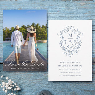 Reserve A Data Foto De Casamento De Festa De Banho Azul Elegante 