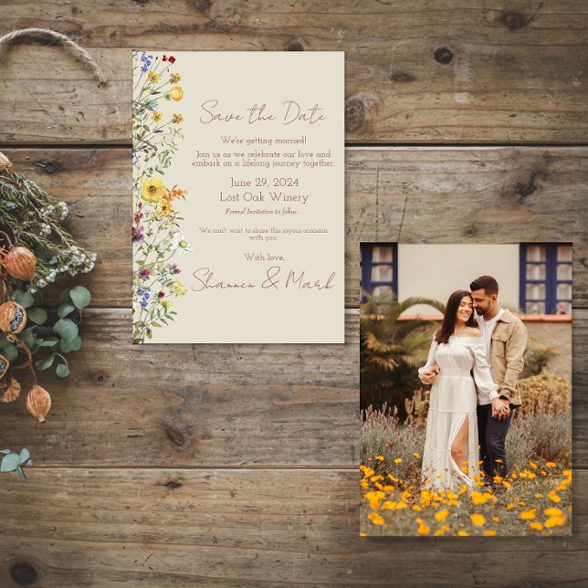 Reserve A Data Foto de Casamento de Flores Selvagens (Criador carregado)