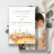Foto de Casamento de Nashville City Skyline Waterc