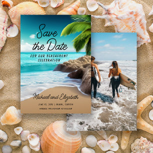 Reserve A Data Foto de Casamento de Palmeira de Praia Tropical