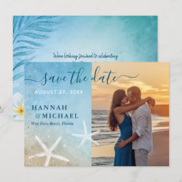 Reserve A Data Foto de Casamento de Praia Elegante Tropical Moder