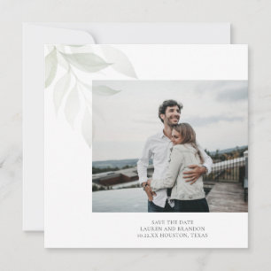 Reserve A Data Foto de Casamento de Sage Green Greenery, minimali