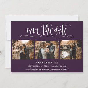 Reserve A Data Foto De Casamento De Script Roxo Salvar A Data