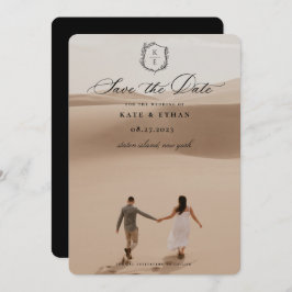 Reserve A Data Foto de Casamento do Monograma do Crest Botânico