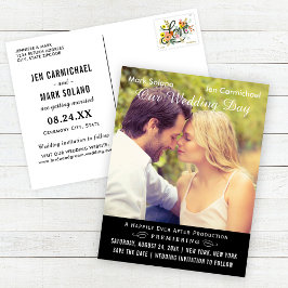 Reserve A Data Foto de casamento do Poster de filme negro Salvar 