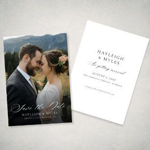 Reserve A Data Foto de casamento elegante com fonte moderna