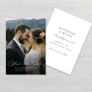 Reserve A Data Foto de casamento elegante com letra moderna